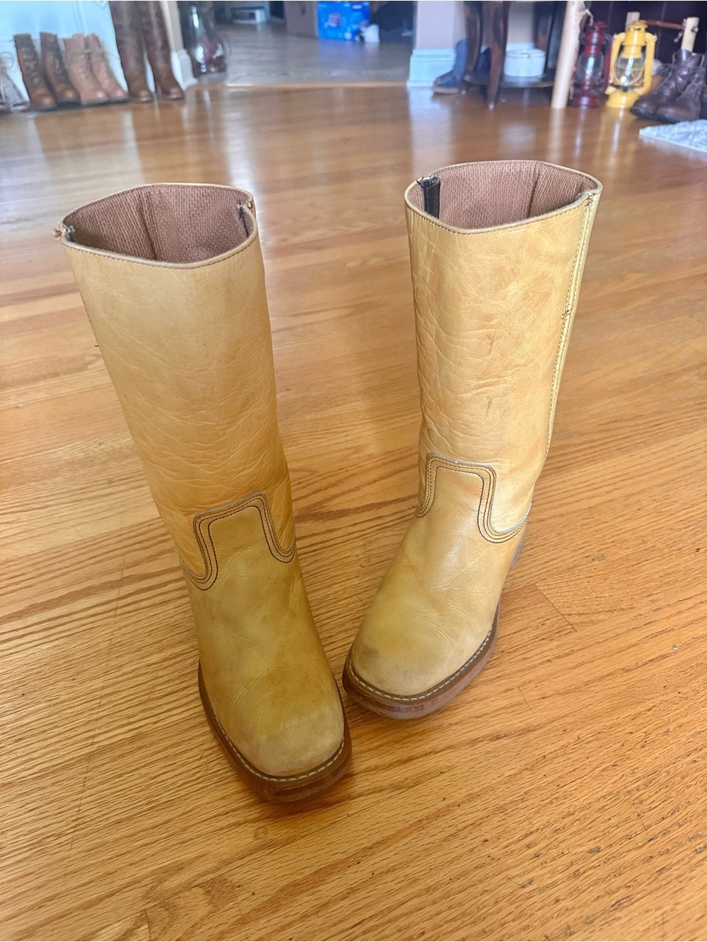 Frye Campus 12L Banana Leather pull-up Boots